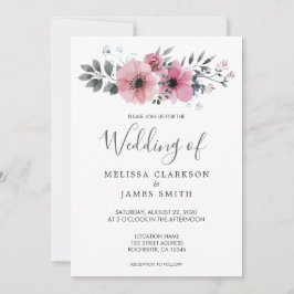 Invitación Boda de flores acuáticas de estilo rústico moderno