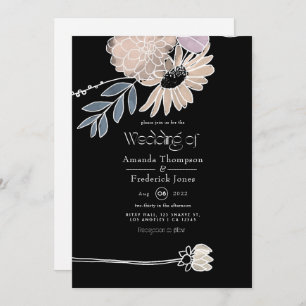 Invitación Boda de flores acuáticas modernas