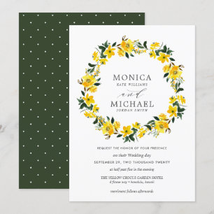 Invitación Boda de flores amarillas vibrantes