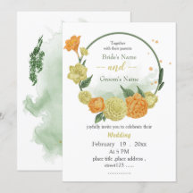 boda de flores amarillas y naranjas verde