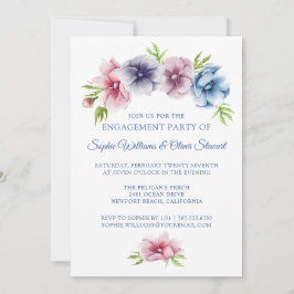 Invitación Boda de flores anémónicas de color agua | Compromi