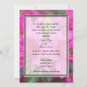 Invitación boda de flores azalea rosa bonito
