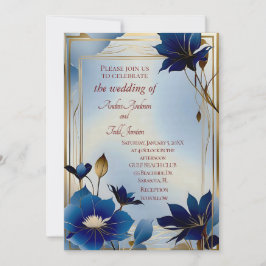 Invitación Boda de flores azules de Deco