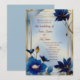Invitación Boda de flores azules de Deco