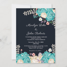 Invitación Boda de Flores Azules de la Marina Floral