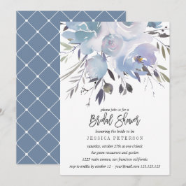 Invitación Boda  de flores azules de sueño fiesta de ducha de