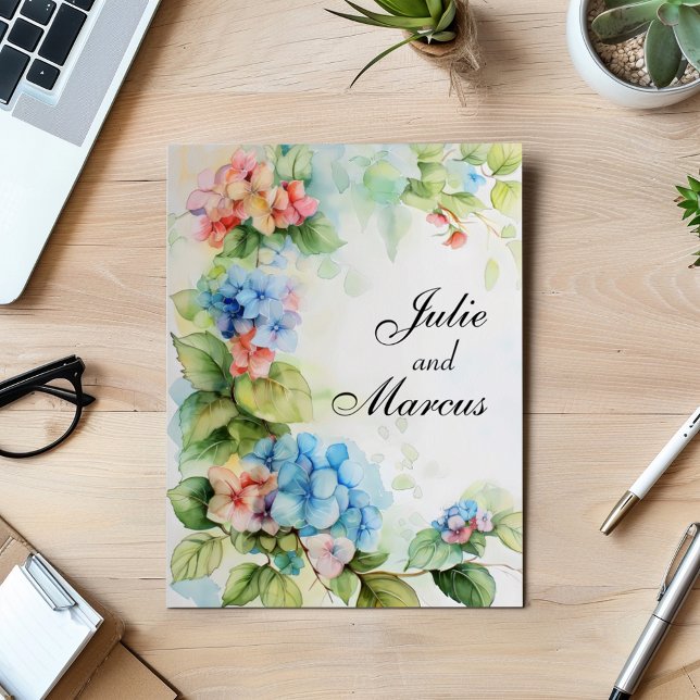 Invitación Boda de flores azules y rojas (Subido por el creador)