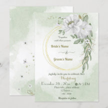 boda de flores blancas de color verde oro