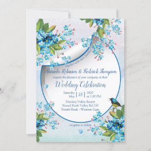 Invitación Boda de Flores Blue Forget-me-not