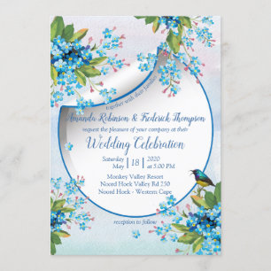 Invitación Boda de Flores Blue Forget-me-not