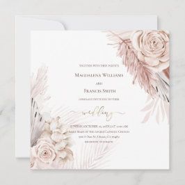 Invitación boda de flores boho