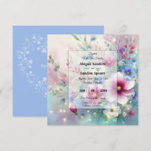 Invitación Boda de flores brillantes y radiantes de primavera