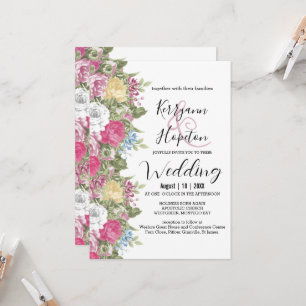 Invitación Boda de flores coloridas