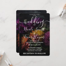 Boda de flores coloridas oscuras personalizadas