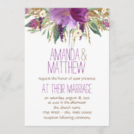 Invitación Boda de flores de acuarela