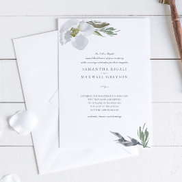 Invitación Boda de flores de acuarela botánica moderna