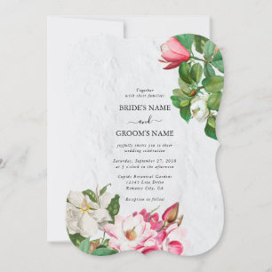 Invitación Boda de flores de acuarela de Magnolia