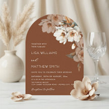 Boda de flores de acuarela de terracota beige