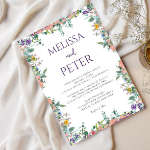 Invitación Boda de flores de acuarela moderna