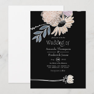 Invitación Boda de Flores de Acuarela Moderna