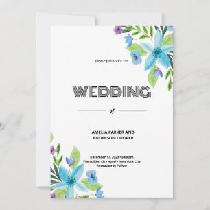 Invitación Boda de flores de amor puro