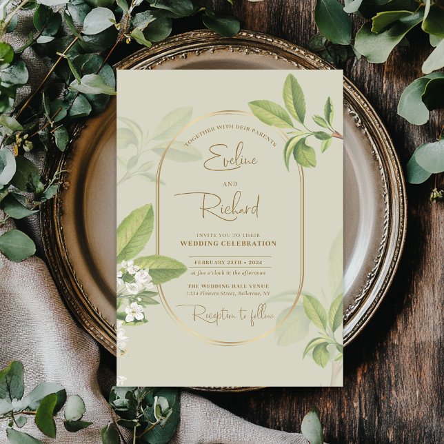 Invitación Boda de flores de cerezo blanco de manantial acuar (Watercolor spring white cherry blossom wedding invitation)