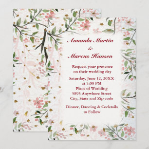 Invitación Boda de flores de cerezo en flor japonés