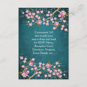 Invitación Boda de flores de cerezo japonesas rosa jade