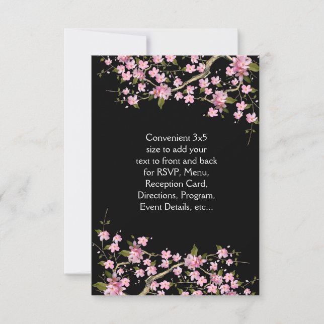 Invitación Boda de flores de cerezo japonesas rosadas (Anverso)