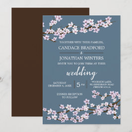 Invitación Boda de flores de cerezo pintadas