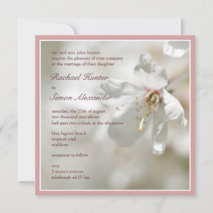 Invitación Boda de flores de cerezo rosa pálido