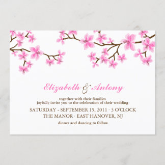 Invitación Boda de flores de cerezo rosado