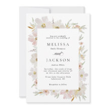 Boda de flores de color de agua crema y Rubor