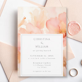 Invitación Boda de flores de color de agua moderna para la pi