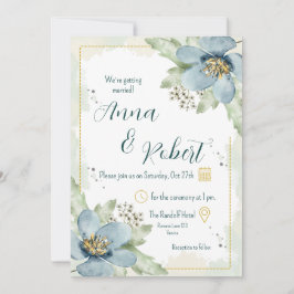 Invitación Boda de Flores de color de agua olvidadizo-no