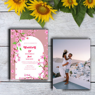 INVITACIÓN BODA DE FLORES DE COLOR ROSA CLASIFICADA