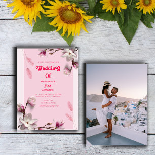 INVITACIÓN BODA DE FLORES DE COLOR ROSA CLASIFICADA
