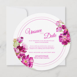 Invitación Boda de flores de color rosa no guarda la fecha