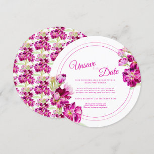 Invitación Boda de flores de color rosa no guarda la fecha