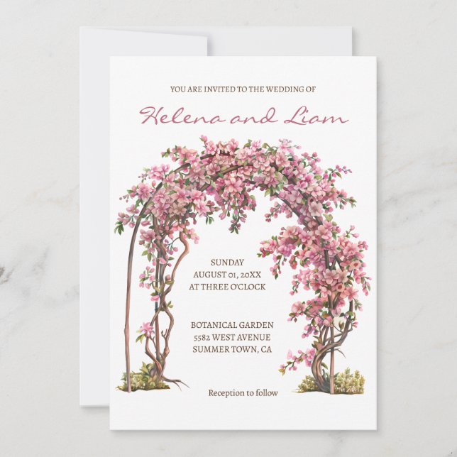 Invitación Boda de flores de cuento de hadas románticas (Anverso)