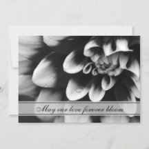 Boda de flores de Dahlia en blanco y negro