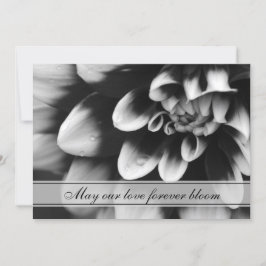 Invitación Boda de flores de Dahlia en blanco y negro