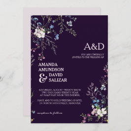 Invitación Boda de Flores de Daña Elegante y Romántica