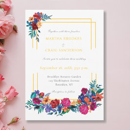 Invitación Boda de flores de Fiesta mexicana de color acuátic