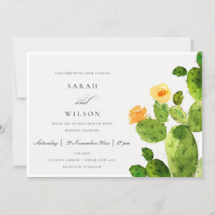 Invitación Boda DE FLORES DE FLORES DE CACTO DE DESIERTO DE A