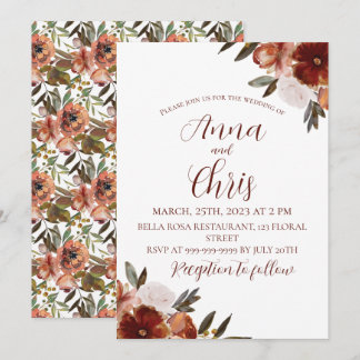Invitación Boda DE FLORES DE FLORES DE CAÍDA DE AGUA