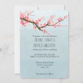 Invitación Boda de flores de flores de cerezo