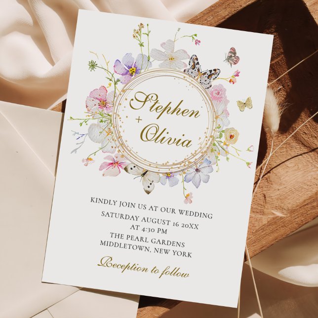 Invitación Boda de flores de flores silvestres modernas (Subido por el creador)
