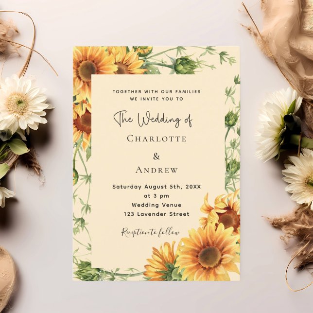 Invitación Boda de flores de girasol (Subido por el creador)