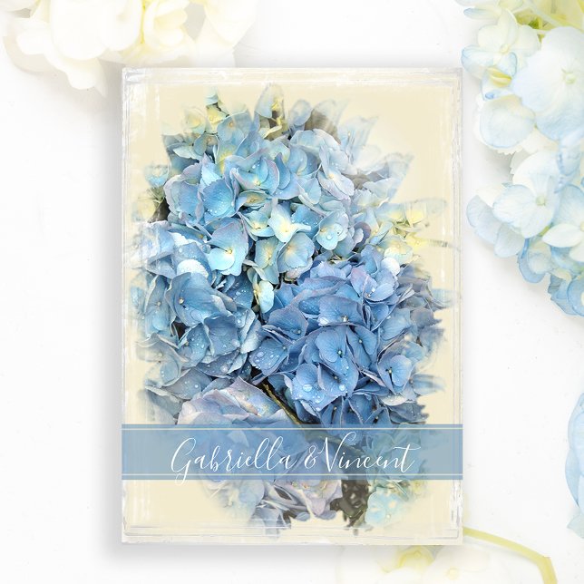 Invitación Boda de flores de hidrangea azul (Subido por el creador)